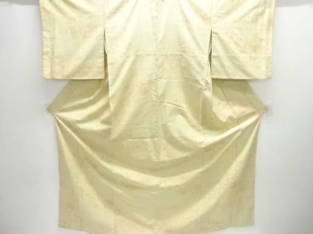 JAPANESE KIMONO / ANTIQUE FLOWER PATTERN WOVEN A HAZY MIST TOKAMACHI T